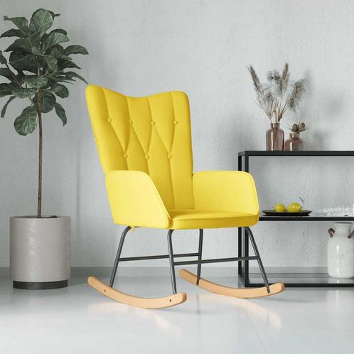 vidaXL Schommelstoel stof mosterdgeel, Huis en Inrichting, Stoelen, Nieuw, Verzenden