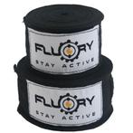 Fluory Boksbandages Hand Wraps Zwart 300 / 500 cm, Sport en Fitness, Verzenden, Nieuw, Vechtsportbescherming
