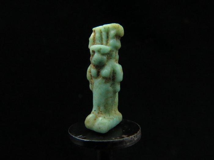 Oud-Egyptisch Faience Amulet van Godin Isis - 1.6 cm (Zonder, Antiek en Kunst, Antiek | Overige Antiek