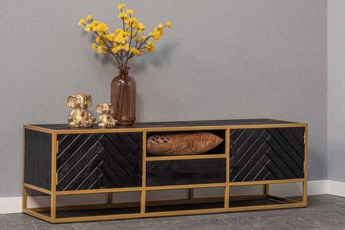 Tv-meubel Mangohout Fingula 165 cm, Huis en Inrichting, Kasten |Televisiemeubels, Nieuw, Verzenden