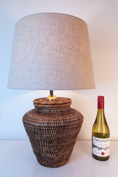 Lampe - Luxe Rotan Tafellamp - 60 cm - Rotin / Roseau, Antiquités & Art, Curiosités & Brocante