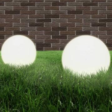 vidaXL LED-bollampen 2 st rond 40 cm PMMA, Tuin en Terras, Buitenverlichting, Verzenden, Nieuw