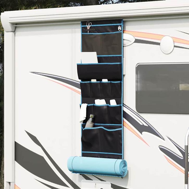 vidaXL Opbergzak Zwart en Blauw 161 x 58.5 cm oxford, Caravans en Kamperen, Tentaccessoires, Nieuw, Verzenden