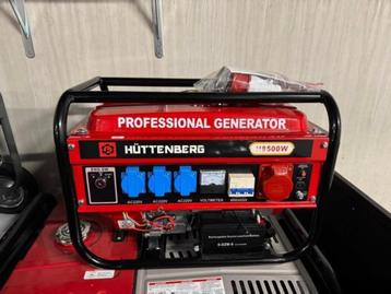 Hüttenberg H8500 Key- en Trekstart Benzine Generator (Nieuw beschikbaar voor biedingen