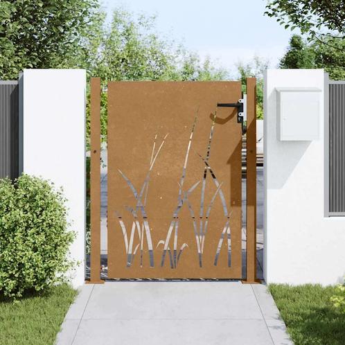 vidaXL Poort 105x130 cm grasontwerp cortenstaal, Tuin en Terras, Tuinpoorten, Nieuw, Verzenden