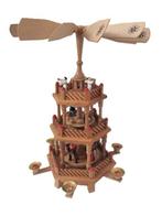 Kerstbeeldje ornament - Draaiende kerstpiramide, 3