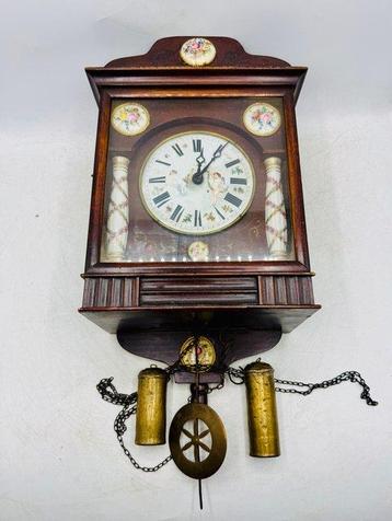Zwarte Woud wandklok - Antiek Hout, Keramiek - 1850-1900, Antiek en Kunst