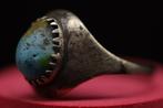 (Renaissance) - Brons Blauwe Steen Ring - Relikwie - 2.8 cm, Antiek en Kunst
