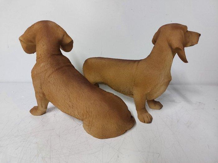 Statue, tuin beeld van een teckel - 20 cm - polyresin, Antiek en Kunst, Curiosa en Brocante