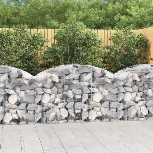 vidaXL Schanskorf gewelfd 150x50x80/100 cm gegalvaniseerd, Tuin en Terras, Bloempotten, Nieuw, Verzenden