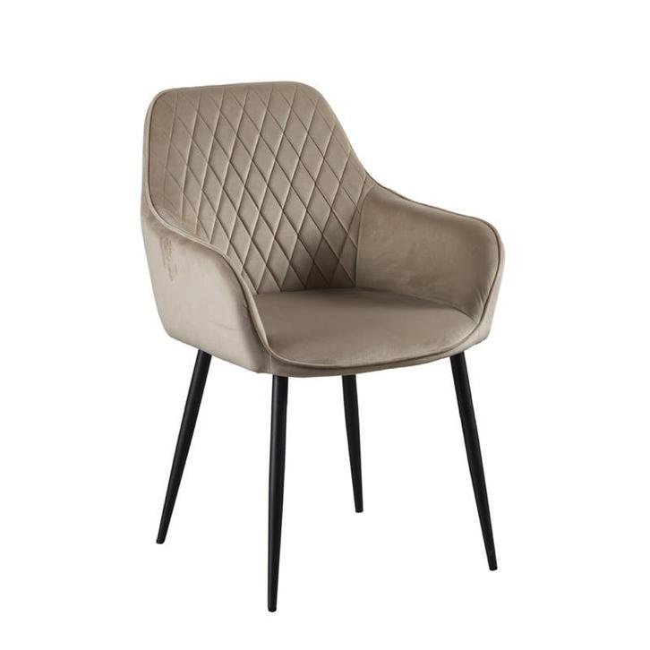 Eetkamerstoel - fluweel - beige, Huis en Inrichting, Stoelen, Overige kleuren, Nieuw, Stof, Ophalen of Verzenden