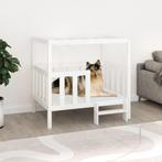 vidaXL Hondenmand 105,5x83,5x100 cm massief grenenhout wit, Dieren en Toebehoren, Honden-accessoires, Verzenden, Nieuw