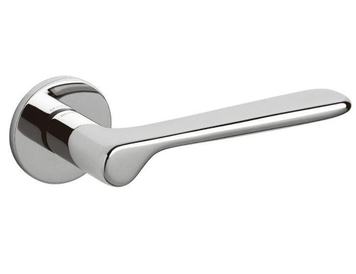 Olivari deurklink Plume op rozet chroom, Doe-het-zelf en Bouw, Hang- en Sluitwerk, Klink of Kruk, Nieuw, Overige materialen