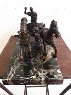 sculptuur, quadriga - 20 cm - Gepatineerd brons