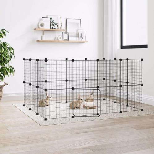 vidaXL Cage animaux de compagnie à 28 panneaux et porte, Animaux & Accessoires, Rongeurs & Lapins | Cages & Clapiers, Neuf, Envoi