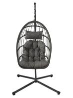 Luxe hangstoel egg chair - comfortabele grijze kussens -..., Ophalen of Verzenden, Nieuw