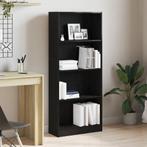 vidaXL Zwarte Eiken Boekenkast - 60 x 24 x 143 cm - Gemaakt, Verzenden, Nieuw