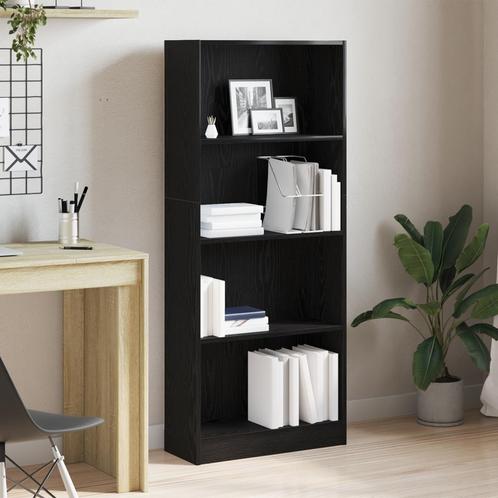 vidaXL Zwarte Eiken Boekenkast - 60 x 24 x 143 cm - Gemaakt, Huis en Inrichting, Kasten | Boekenkasten, Nieuw, Verzenden