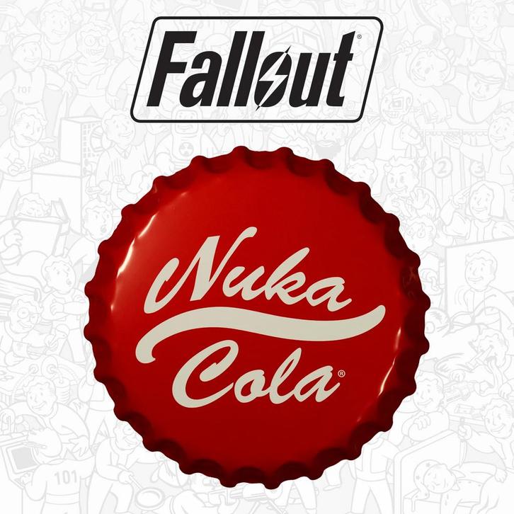 Fallout Tin Sign Nuka-Cola Bottle Cap, Verzamelen, Film en Tv, Ophalen of Verzenden