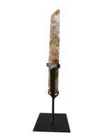 Agaat Drusa agaat en metalen standaard - Hoogte: 30 cm -