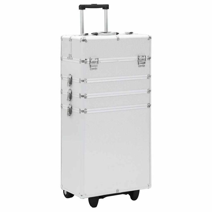 vidaXL Make-up trolley aluminium zilverkleurig, Handtassen en Accessoires, Toilettassen, Nieuw, Verzenden