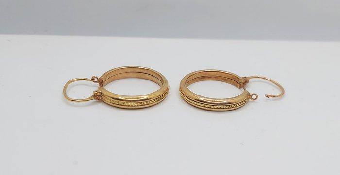 Hoepel oorbellen - 19.2 kt. Roségoud, Handtassen en Accessoires, Antieke sieraden