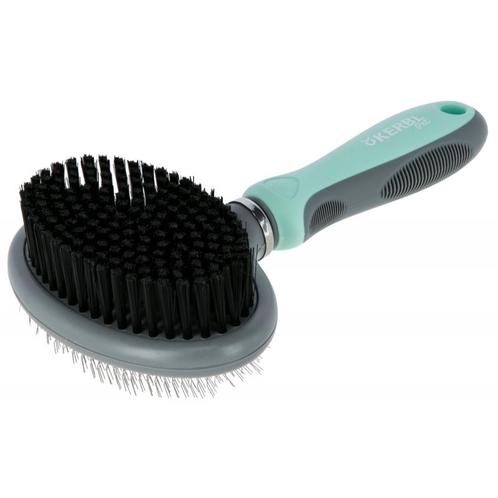 Dubbele borstel flexibel, borstel & draadpennen, 20x11.5 cm, Dieren en Toebehoren, Honden-accessoires, Nieuw