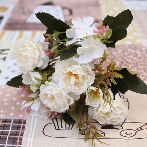 Kunst Boeket - Zijden Rozen Roos Bloemen Luxe Boeketten, Huis en Inrichting, Woonaccessoires | Kunstplanten en Kunstbloemen, Nieuw