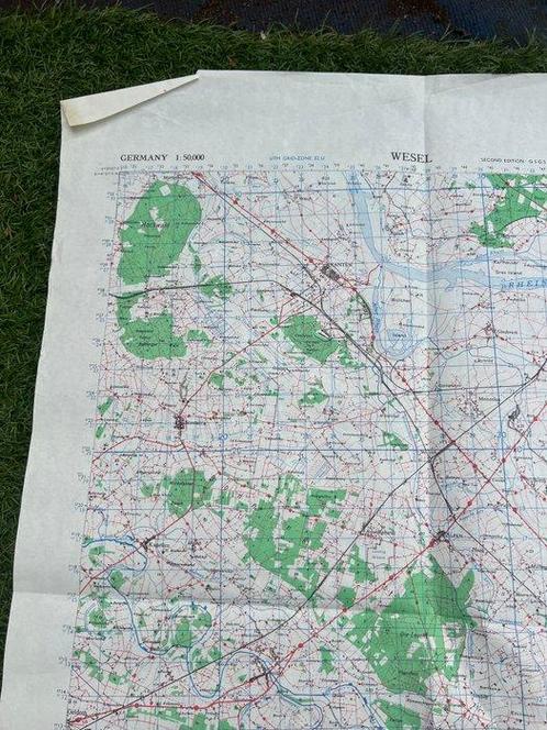 British / US WW2 Army Map of Wesel and surroundings -, Verzamelen, Militaria | Tweede Wereldoorlog