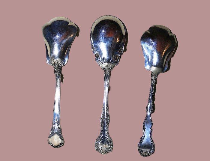 Opdienlepel (3) - Zilver - Drie Suikerlepels, Antiquités & Art, Antiquités | Argent & Or