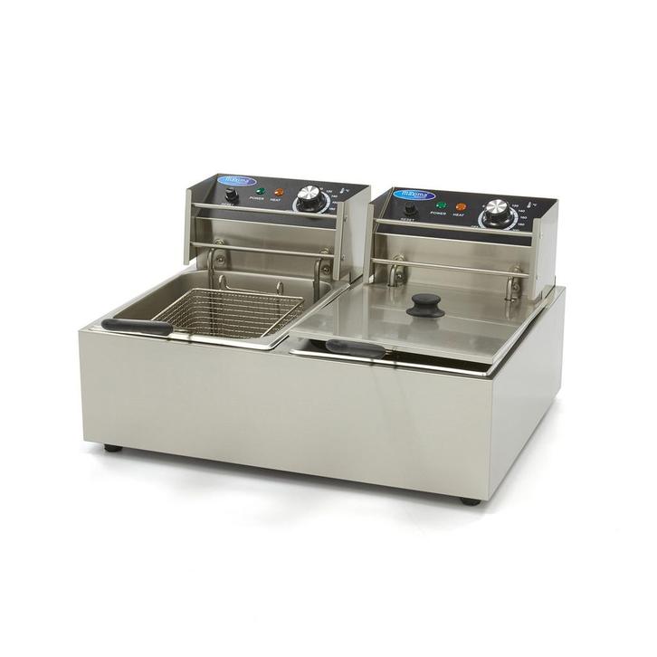 Frituurpan - 2x 6 L - 2 Manden - tot 2,4 Kg Frites, Elektronische apparatuur, Frituurpannen, Nieuw, Duo-friteuse, 4 liter of meer
