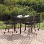 vidaXL 5-delige Tuinset poly rattan zwart, Tuin en Terras, Verzenden, Nieuw, Tuinset