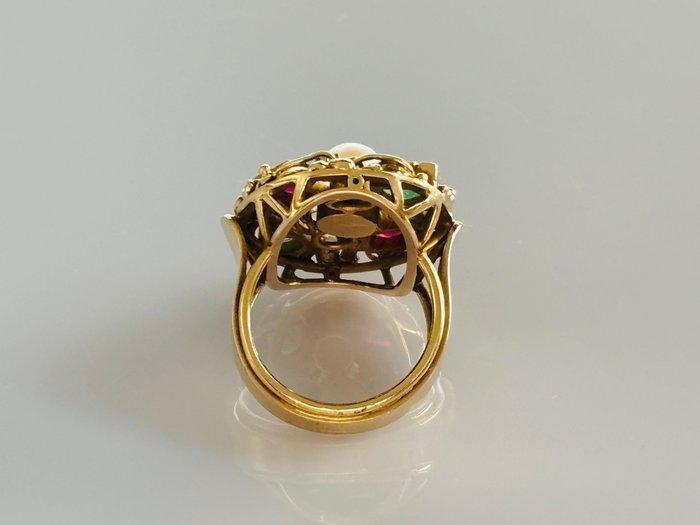 Ring - 14 karaat Geel goud - 1.30ct. tw. - Mid Century, Handtassen en Accessoires, Ringen