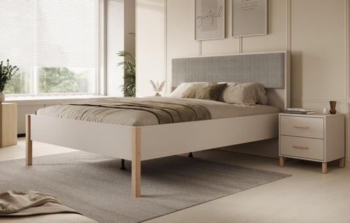 Meubella | Tweepersoonsbed Beige | 160x200 | Modern, Huis en Inrichting, Slaapkamer | Bedden, Nieuw, Verzenden