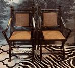 Stoel (2) - Hout, webbing, Leder, Koper - 2, Militair