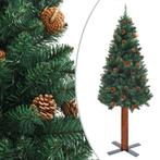 vidaXL Kerstboom met echt hout en dennenappels smal 150 cm, Diversen, Kerst, Verzenden, Nieuw