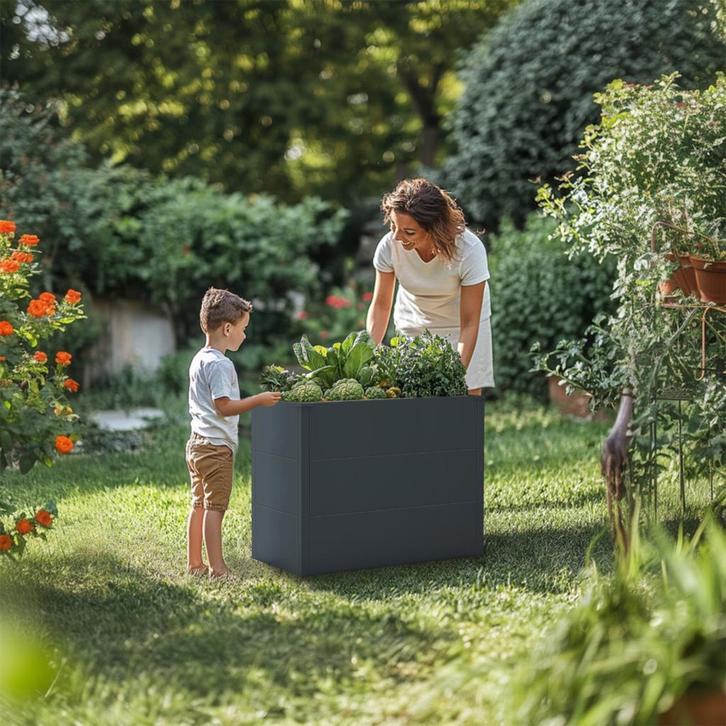 Plantenbak staal 100 x 50 x 77 cm, Tuin en Terras, Bloembakken en Plantenbakken, Verzenden