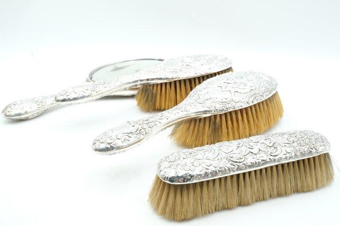 Figuur - Toilet set (4) - .925 zilver, Antiek en Kunst, Antiek | Zilver en Goud