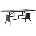 vidaXL Table de jardin noir 170x80x74 cm résine tressée, Verzenden