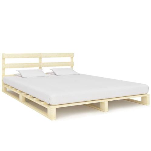 vidaXL Bedframe pallet massief grenenhout 140x200 cm, Huis en Inrichting, Slaapkamer | Bedden, Nieuw, Verzenden