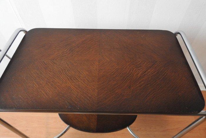 Bijzettafel - eiken /chroom - Sidetable bauhaus, Antiek en Kunst, Antiek | Meubels | Stoelen en Sofa's