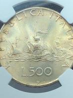 Italie, République 500 Lire 1966 NGC MS64 + 10 Lire 1990 + 5