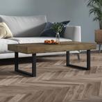 vidaXL Salontafel 120x60x40 cm MDF en ijzer donkerbruin en, Huis en Inrichting, Verzenden, Nieuw