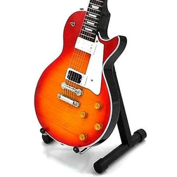 Miniatuur Gibson Les Paul gitaar met gratis standaard