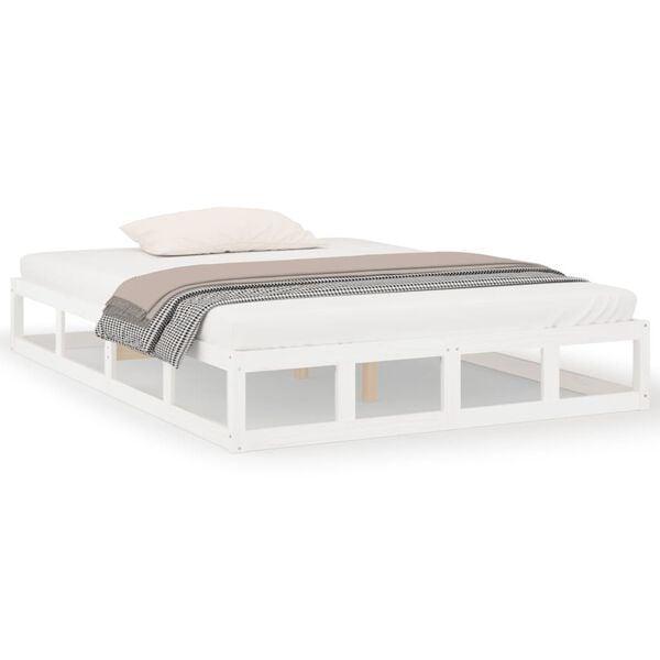 Bedframe Massief Hout | Tweede Kansje | Wit 120x200, Huis en Inrichting, Slaapkamer | Bedden, Overige maten, 200 cm, Wit, Nieuw