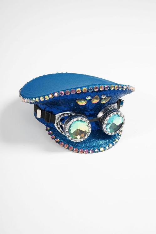 Pet Blauwe Kapiteinspet met Goggles Maaat 61 Diamanten Blauw, Vêtements | Femmes, Chapeaux & Casquettes, Enlèvement ou Envoi