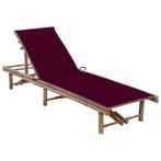 vidaXL Chaise longue de jardin avec coussin Bambou, Jardin & Terrasse, Neuf, Verzenden