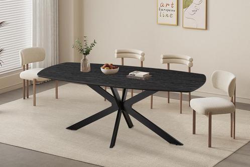 Aziz eettafel Deens ovaal, kleur donkerbruin (nieuw, outlet), Huis en Inrichting, Tafels | Eettafels, Nieuw, Metaal