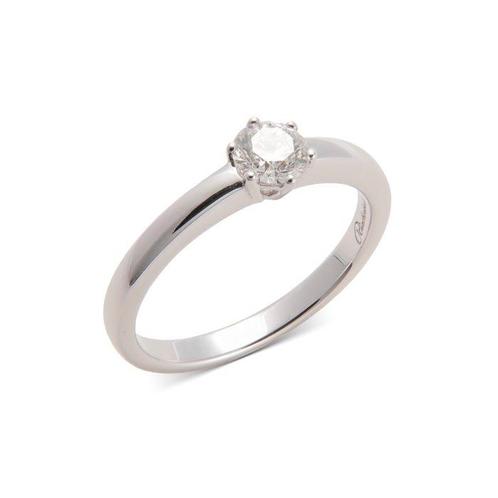 Ring - 0,41 Ct GIA Solitaire - 18 karaat Witgoud -  0.41ct., Bijoux, Sacs & Beauté, Bijoux anciens