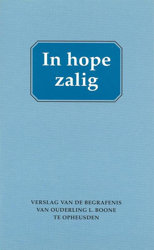 In hope zalig 9789075236156, Livres, Religion & Théologie, Envoi